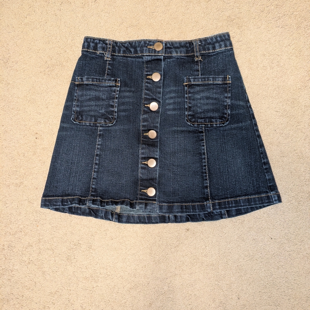 Classic Blue Denim A-Line Skirt